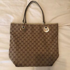 Gucci Monogram Eclipse Bucket Tote